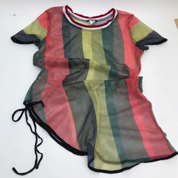 Mesh Coverup XL- 2X Swim Top Rasta Jamaica